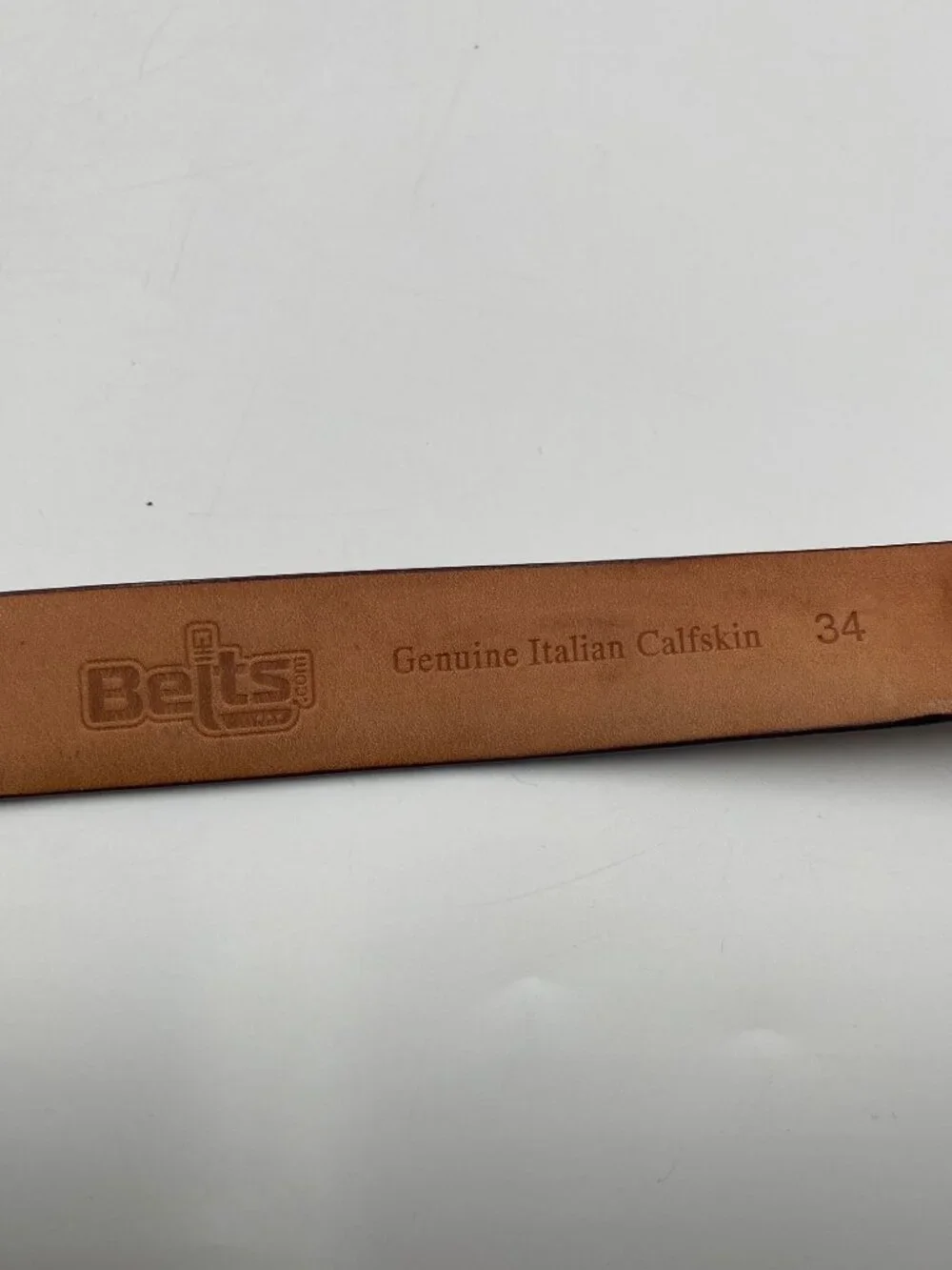 Belts.com Brown Italian Calfskin Leather Croc Alligator Print Belt Size 34 1